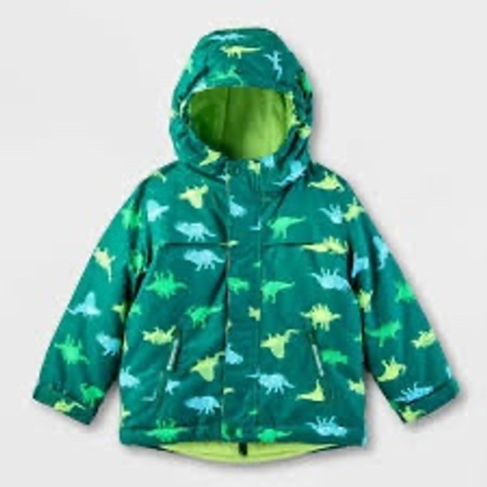 Cat & Jack Toddler 5T Dinosaur 3-in-1 Snow Jacket Green Winter Coat
